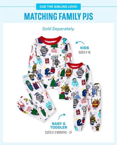 Baby And Toddler Christmas Long Sleeve Monster Snug Fit Cotton Pajamas 3
