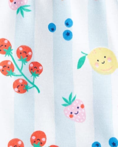 Baby And Toddler Girls Short Sleeve Vegetable Snug Fit Cotton Pajamas 3