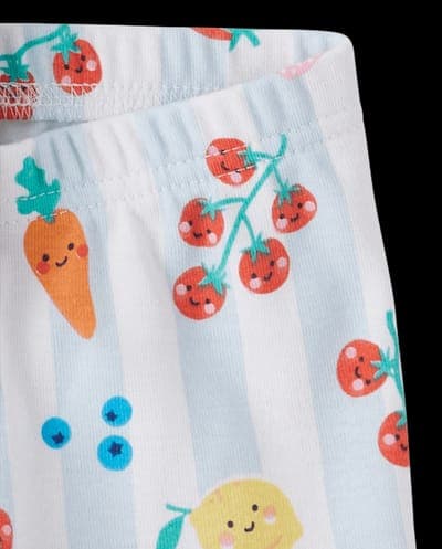 Baby And Toddler Girls Short Sleeve Vegetable Snug Fit Cotton Pajamas 5