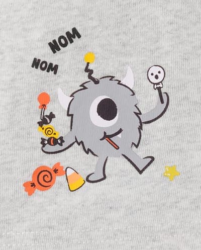 Baby And Toddler Glow In The Dark Halloween Long Sleeve Candy Monster Snug Fit Cotton Pajamas 5