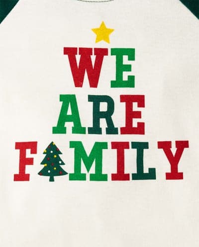 Baby And Toddler Matching Family Christmas Long Raglan Sleeve We Are Family Snug Fit Cotton Pajamas 2