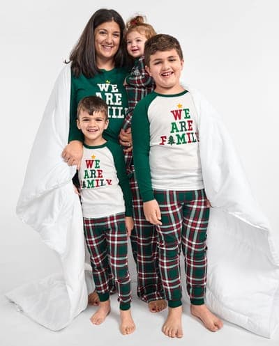 Baby And Toddler Matching Family Christmas Long Raglan Sleeve We Are Family Snug Fit Cotton Pajamas 3