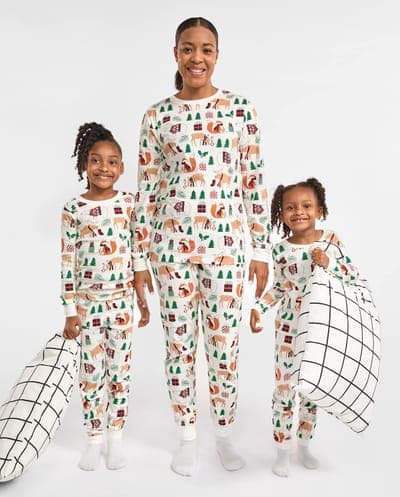 Baby And Toddler Matching Family Christmas Long Sleeve Animal Snug Fit Cotton Pajamas 3