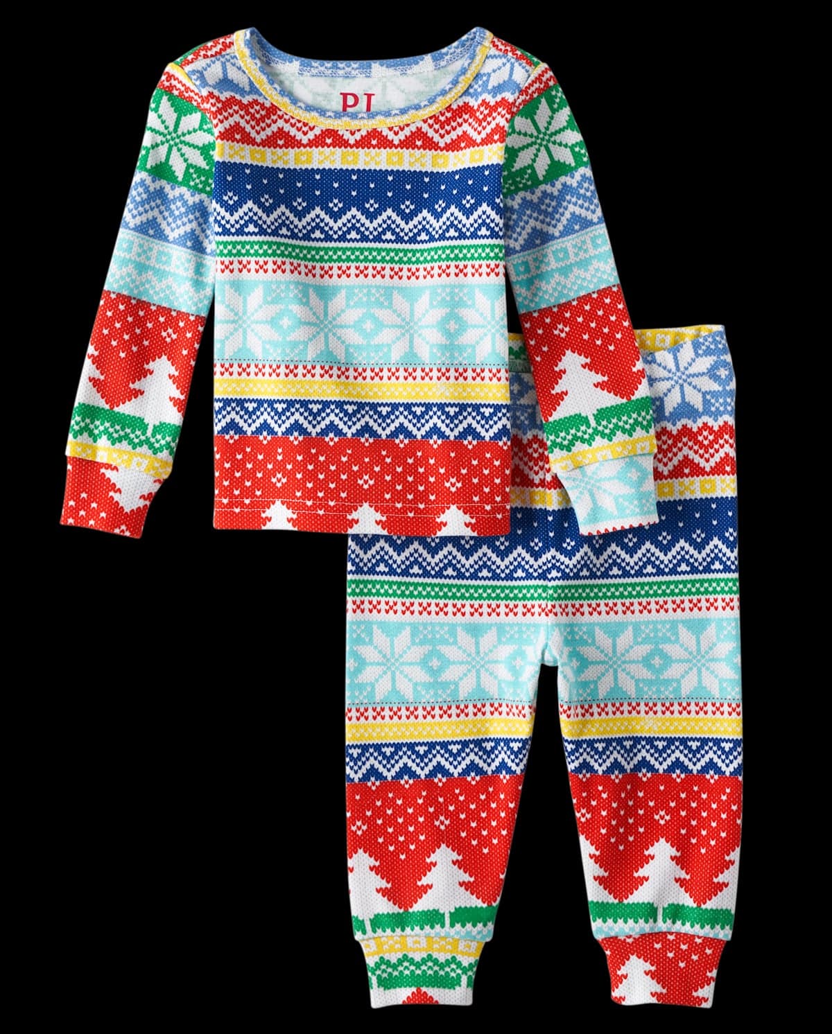 Baby And Toddler Matching Family Christmas Long Sleeve Fairisle Snug Fit Cotton Pajamas