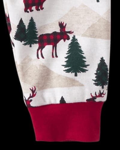 Baby And Toddler Matching Family Christmas Long Sleeve Mountain Print Snug Fit Cotton Pajamas 3