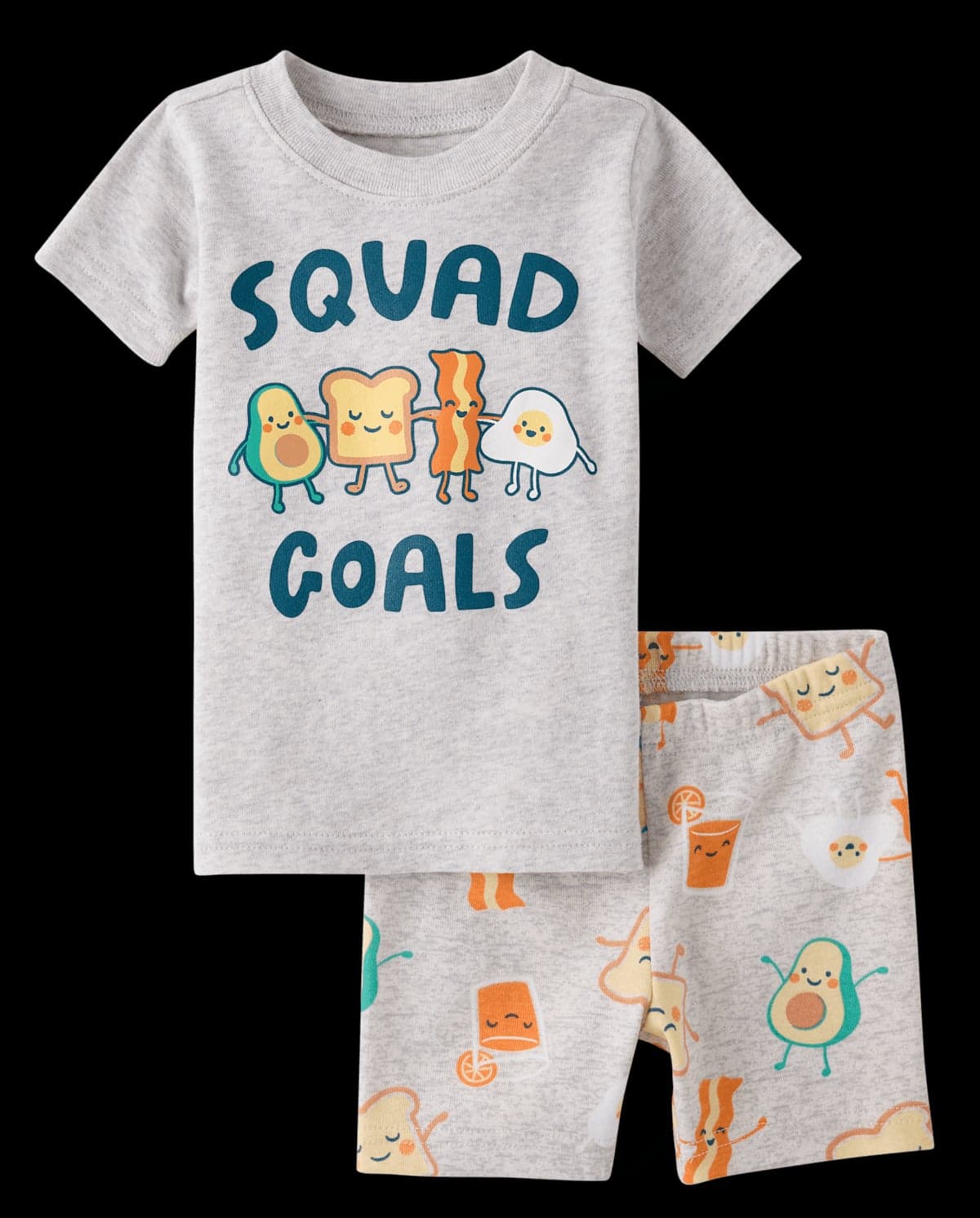 Baby And Toddler Short Sleeve Breakfast Squad Snug Fit Cotton Pajamas