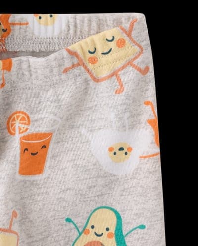 Baby And Toddler Short Sleeve Breakfast Squad Snug Fit Cotton Pajamas 4