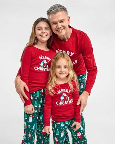 Toddler Matching Family Merry Christmas Long Sleeve Cotton And Microfleece Pajamas 2