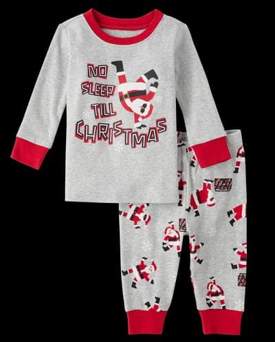 Baby And Toddler Christmas Glow In The Dark Long Sleeve Santa Dancing Snug Fit Cotton Pajamas 1