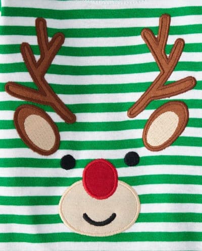 Baby And Toddler Christmas Long Sleeve Striped Reindeer Snug Fit Cotton Pajamas 2