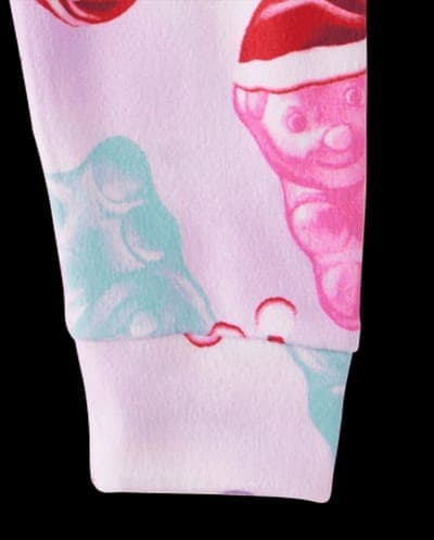 Baby And Toddler Girls Long Sleeve Santa Candy Bear Velour Pajamas 4
