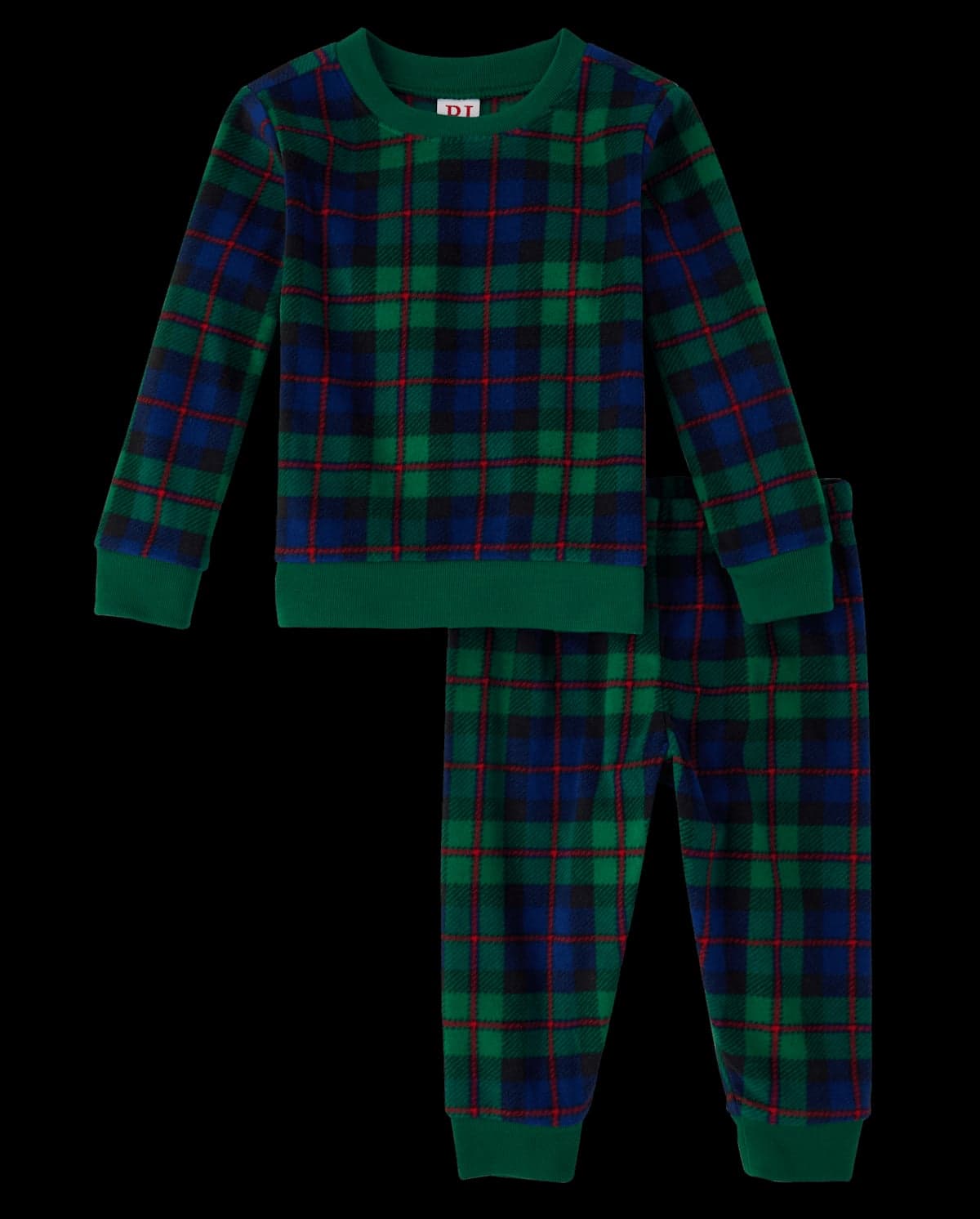 Baby And Toddler Matching Family Christmas Long Sleeve Plaid Microfleece Pajamas