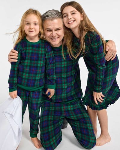 Baby And Toddler Matching Family Christmas Long Sleeve Plaid Microfleece Pajamas 2