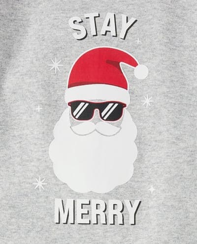 Baby And Toddler Matching Family Glow In The Dark Christmas Long Raglan Sleeve Stay Merry Snug Fit Cotton Pajamas 2