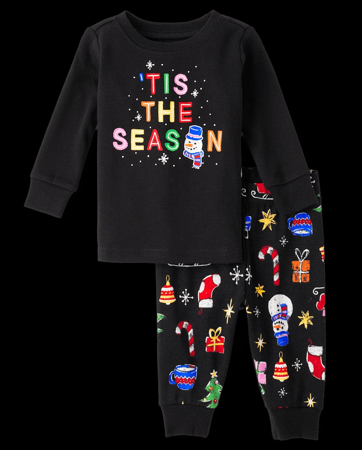 Baby And Toddler Matching Family Glow In The Dark Christmas Long Sleeve Tis The Season Snug Fit Cotton Pajamas
