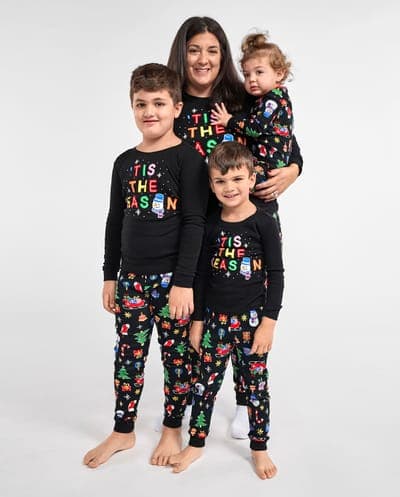 Baby And Toddler Matching Family Glow In The Dark Christmas Long Sleeve Tis The Season Snug Fit Cotton Pajamas 2