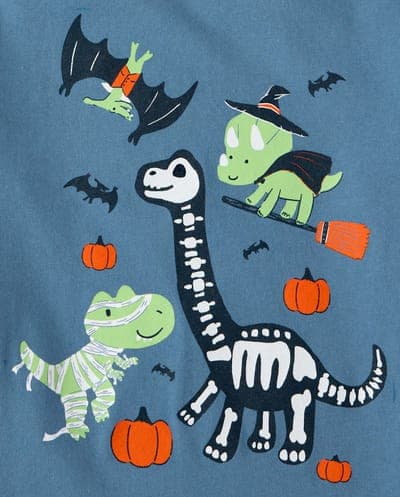 Baby And Toddler Boys Long Sleeve Halloween Dinos Graphic Tee 3