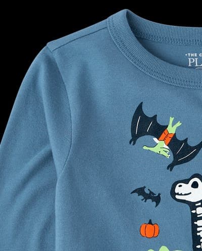 Baby And Toddler Boys Long Sleeve Halloween Dinos Graphic Tee 5