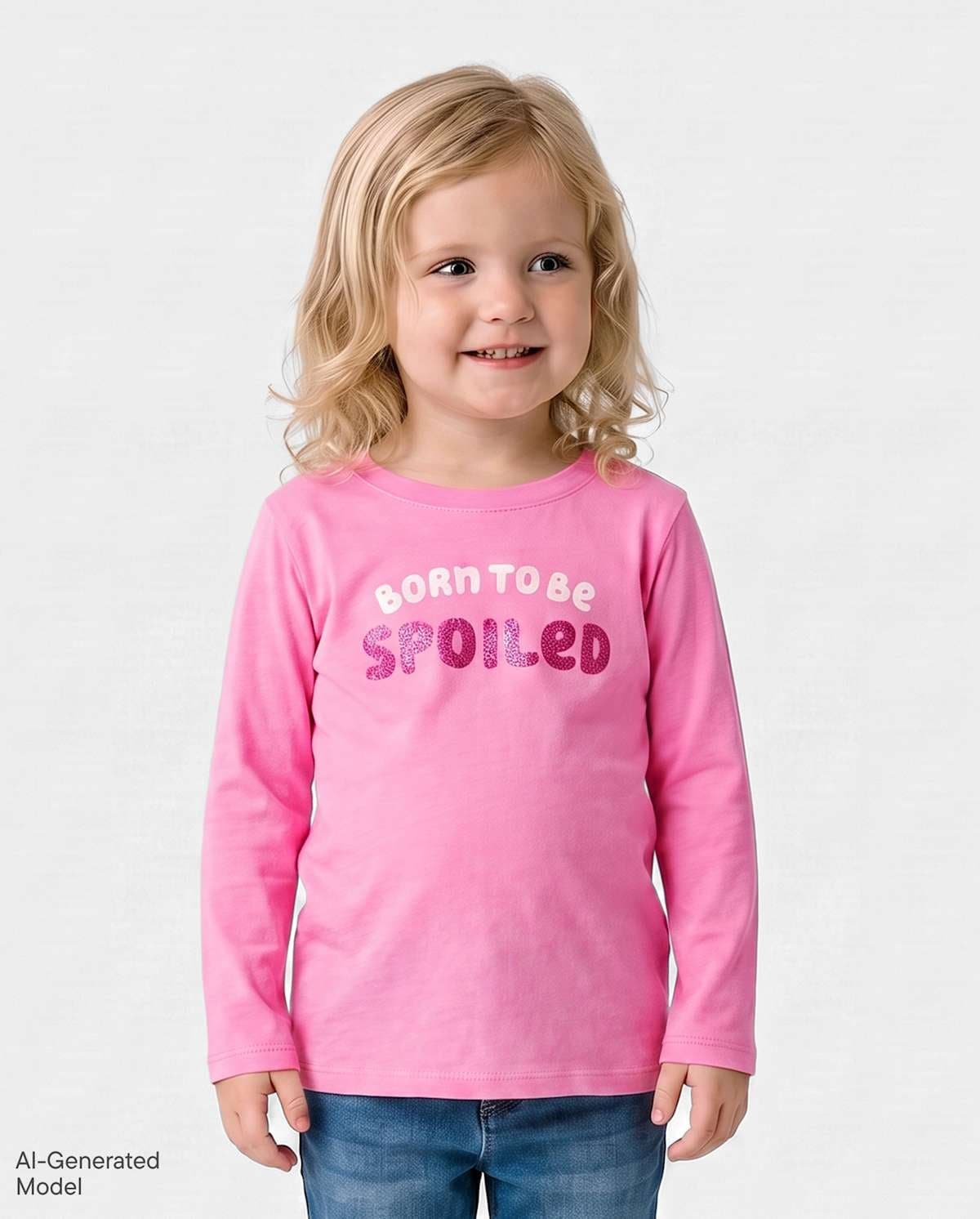 Baby And Toddler Girls Long Sleeve Spoiled Graphic Tee