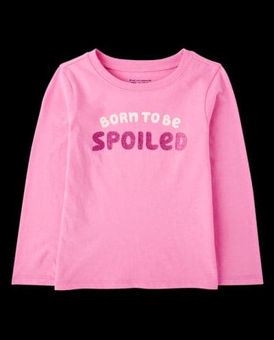 Baby And Toddler Girls Long Sleeve Spoiled Graphic Tee 2
