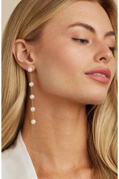 Untamed Petals Harper Pearl Drop Earrings 6