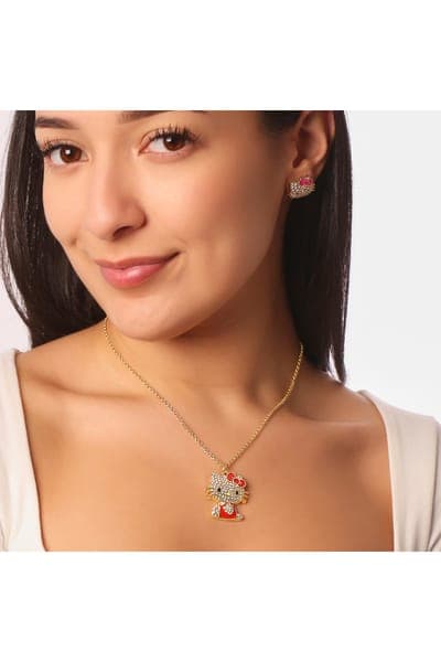 Hello Kitty Crystal Pendant Necklace 11