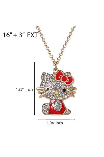 Hello Kitty Crystal Pendant Necklace 14