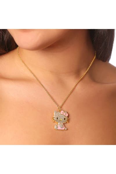 Hello Kitty Crystal Pendant Necklace 18
