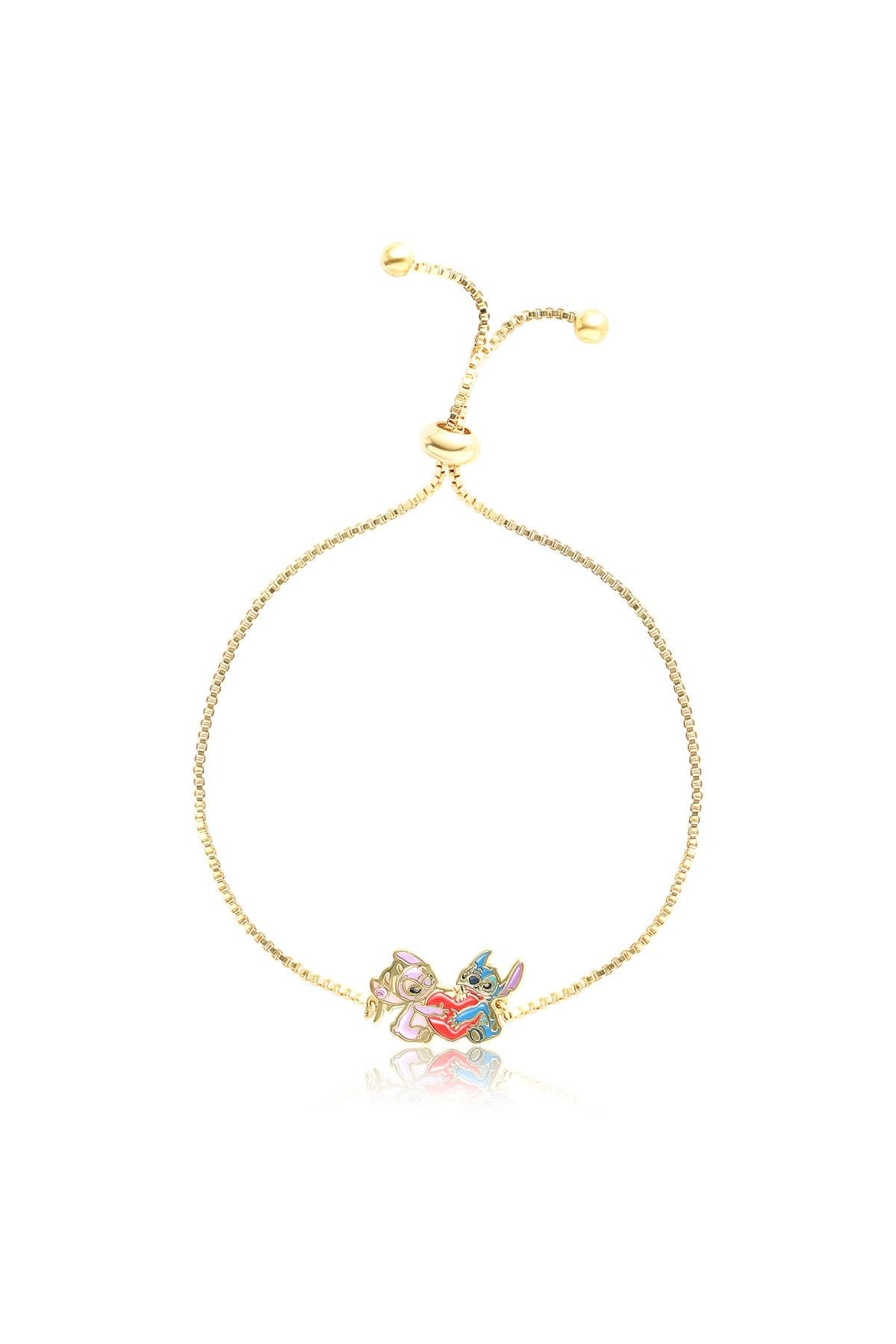 Disney Adjustable Heart Lariat Bracelet, 18kt Gold Plated