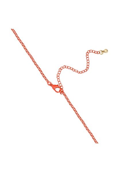 Hello Kitty Pave Pendant Necklace with Neon Red Chain, 16"+ 3" 3