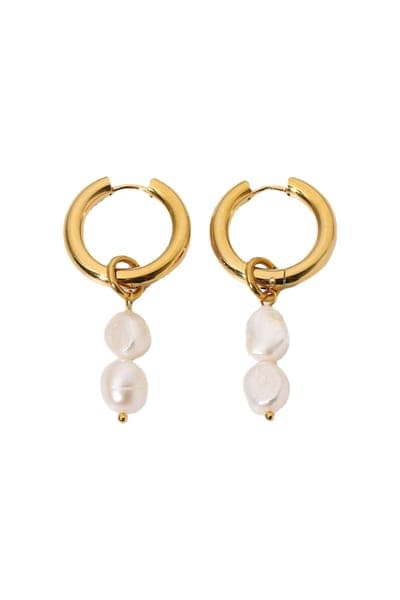 Untamed Petals Zuma Freshwater Pearl Hoops 1