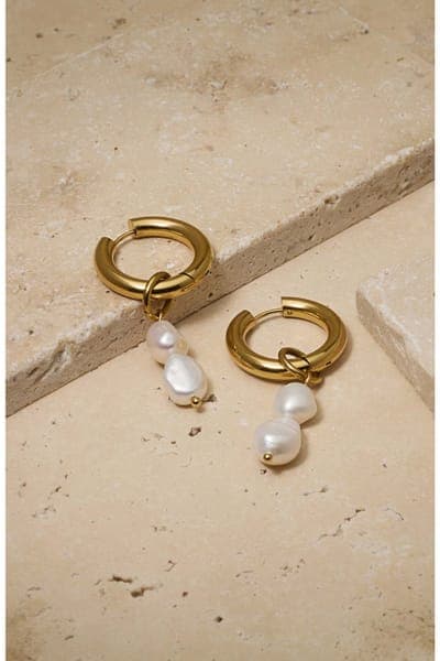 Untamed Petals Zuma Freshwater Pearl Hoops 2