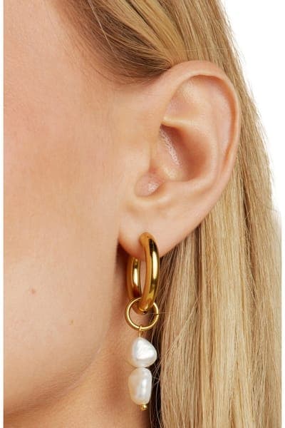 Untamed Petals Zuma Freshwater Pearl Hoops 4