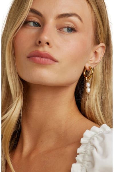Untamed Petals Zuma Freshwater Pearl Hoops 5