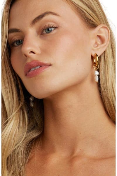 Untamed Petals Zuma Freshwater Pearl Hoops 7