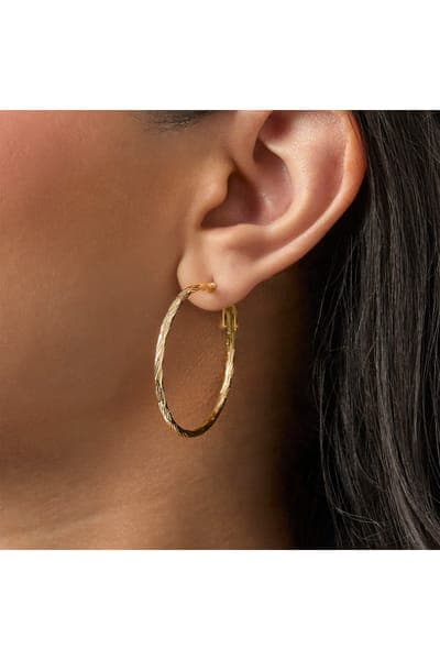 Jessica Simpson 3-piece Textured Gold-tone Hoop Earring Set 4