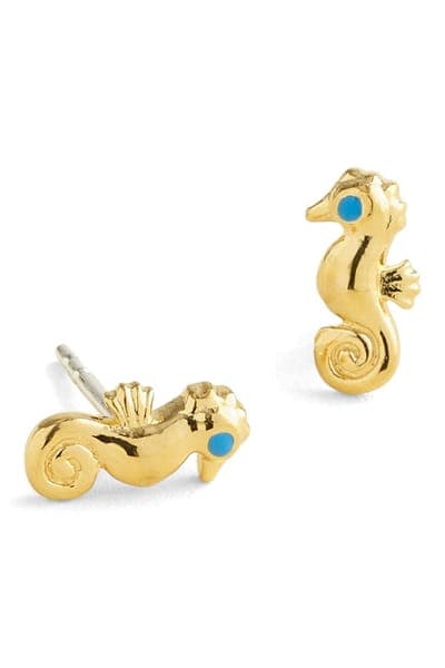 Madewell Demi Fine Seahorse Stud Earrings 1