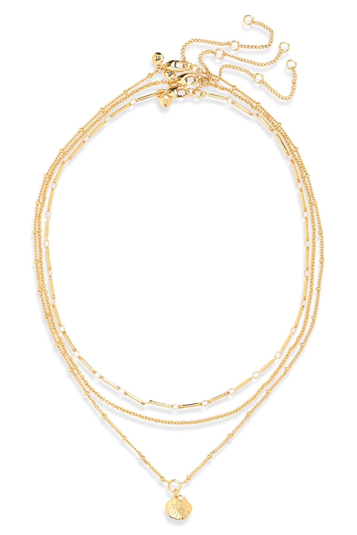Madewell Sand Dollar Necklace 3-Piece Set