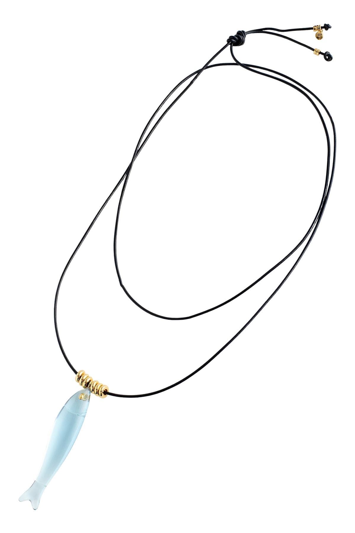 Madewell Fish Charm Leather Cord Necklace