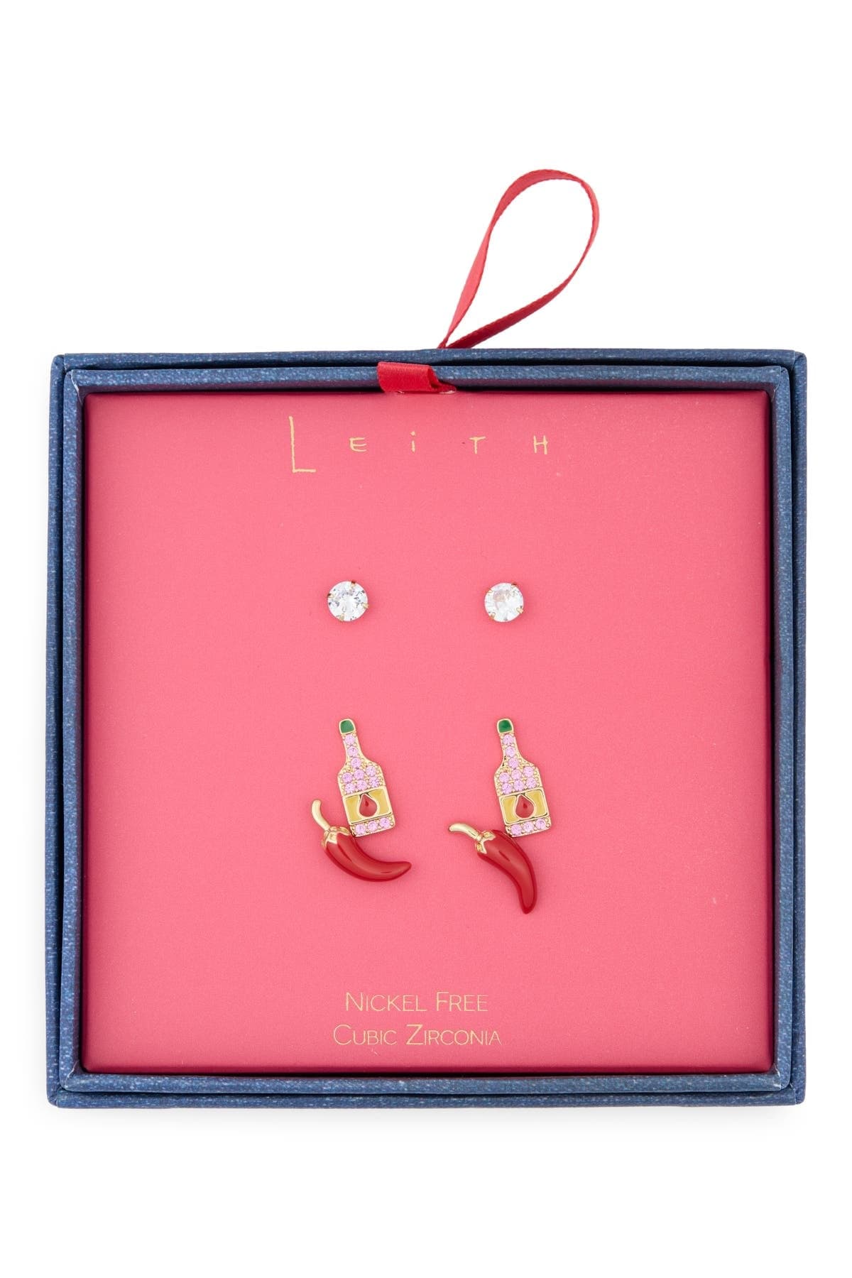 Leith 3-Pack Hot Sauce Assorted Stud Earrings Set