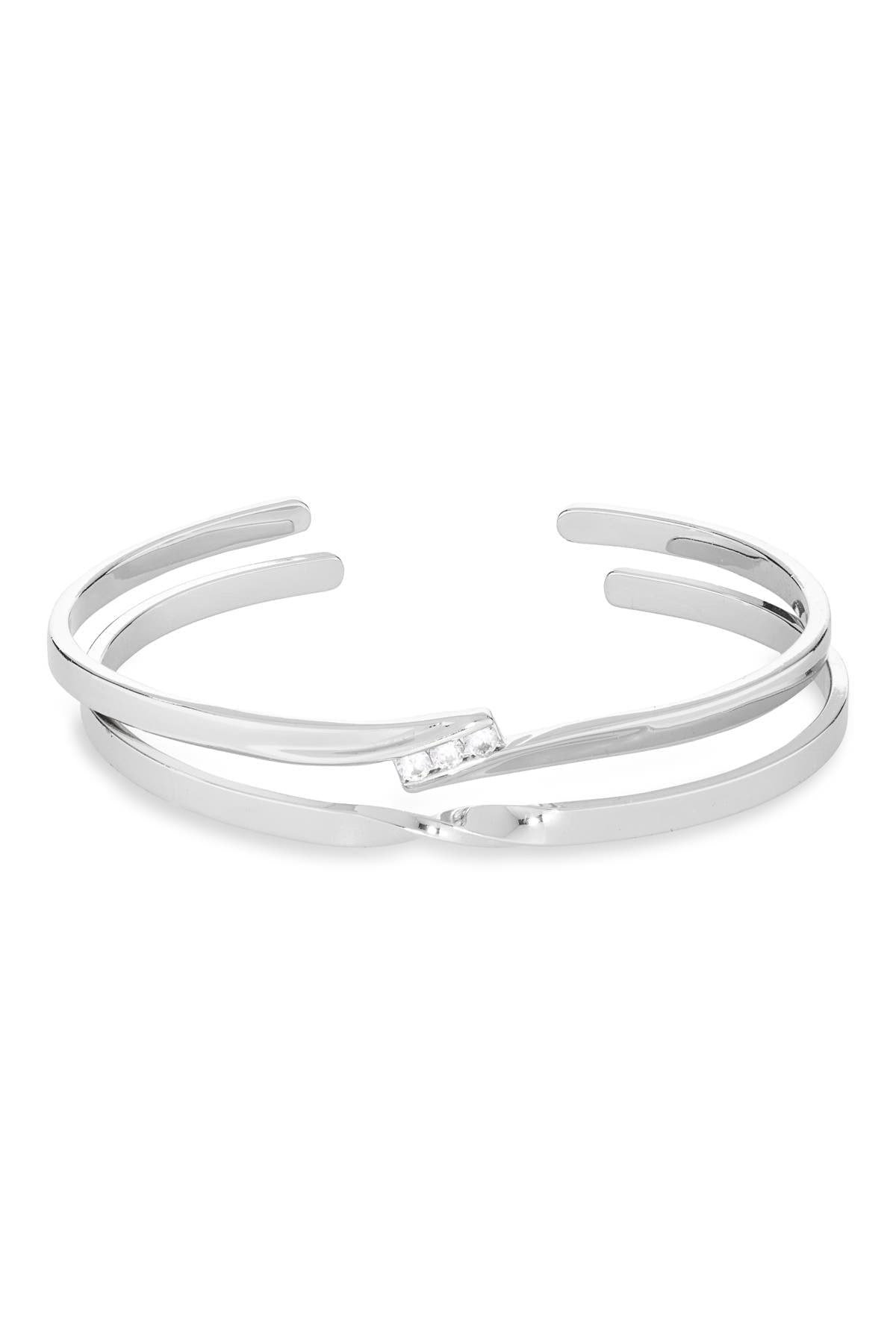 NORDSTROM RACK 2-Pack Cubic Zirconia & Twist Cuff Bracelets