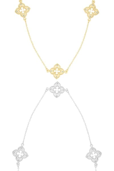 Adornia Set of 2 Renaissance Clover Station Necklaces 1