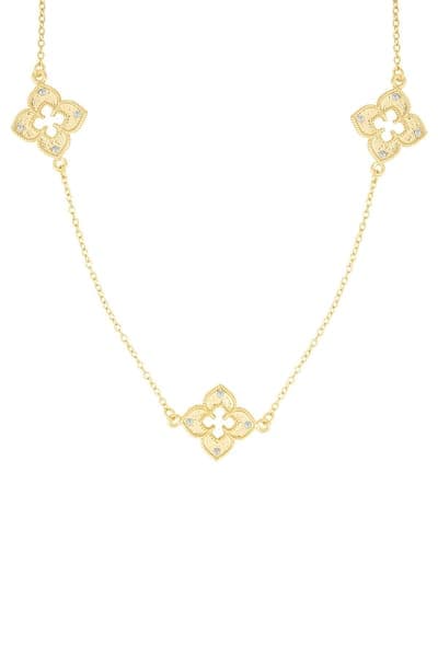 Adornia Set of 2 Renaissance Clover Station Necklaces 2