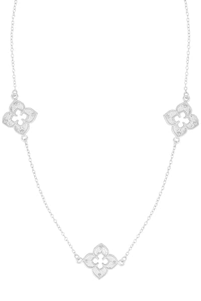 Adornia Set of 2 Renaissance Clover Station Necklaces 3
