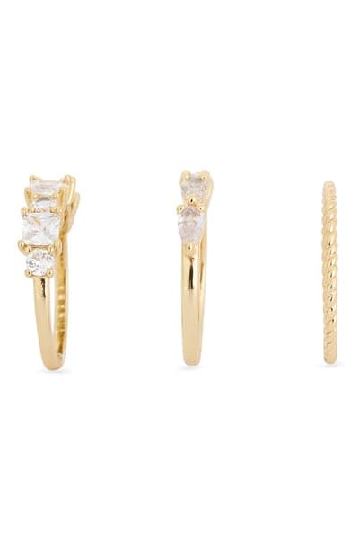 NORDSTROM RACK Set of 3 Cubic Zirconia Stackable Band Rings 2