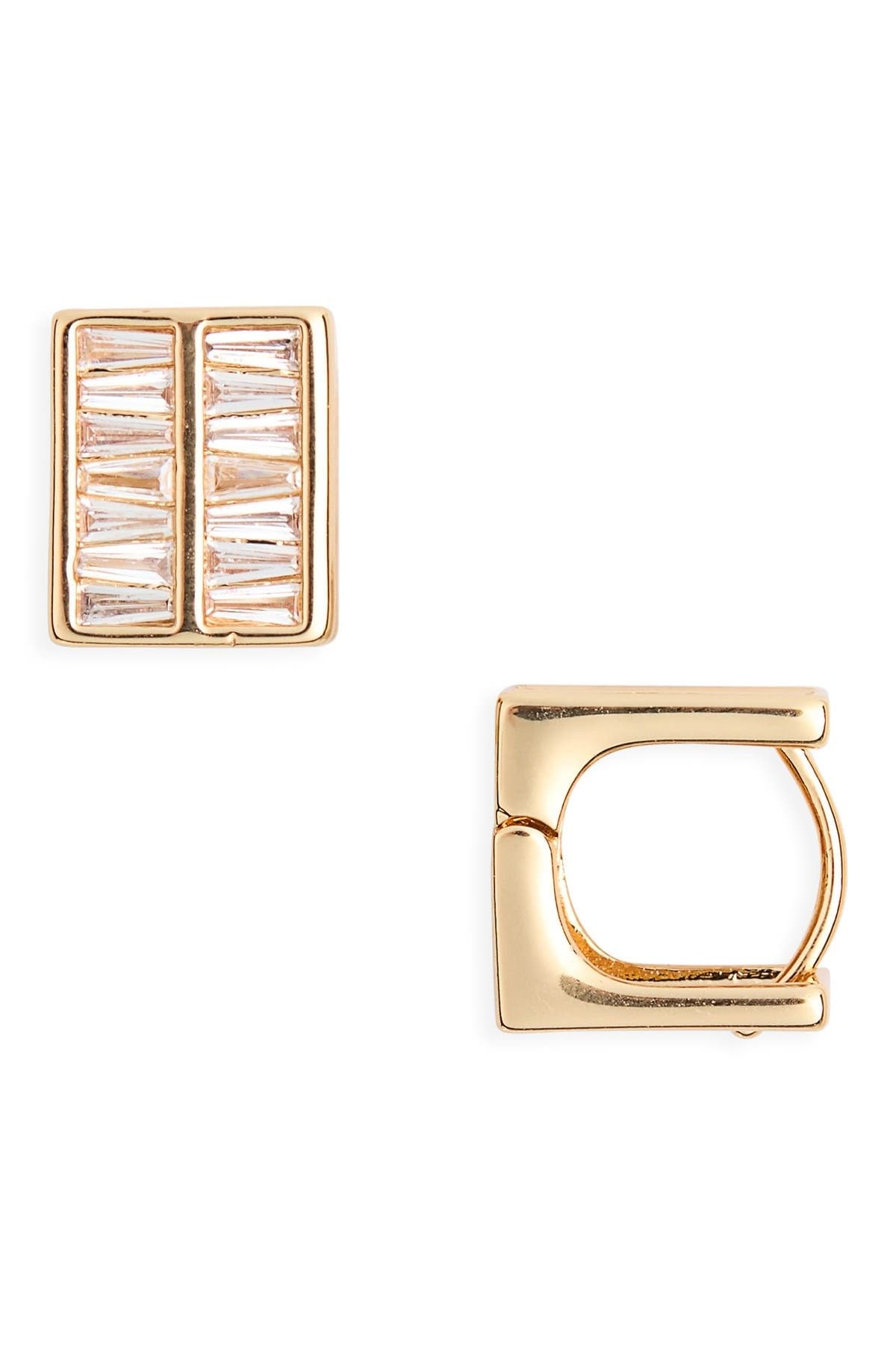 NORDSTROM RACK Cubic Zirconia Square Huggie Hoop Earrings
