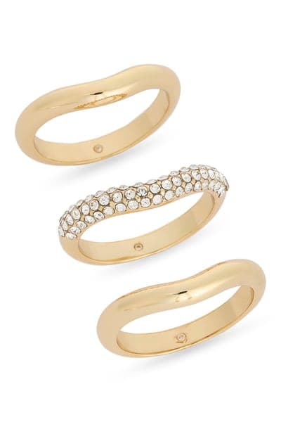 NORDSTROM RACK Set of 3 Stackable Chevron Band Rings 1