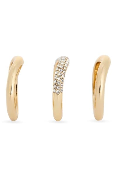 NORDSTROM RACK Set of 3 Stackable Chevron Band Rings 2