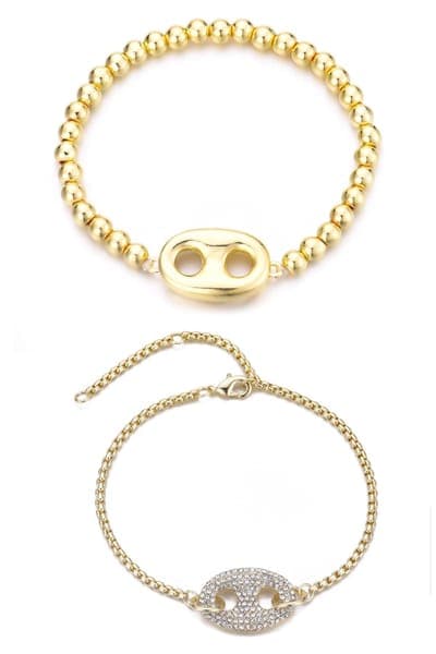 Adornia Set of 2 Crystal Mariner Bracelets 1