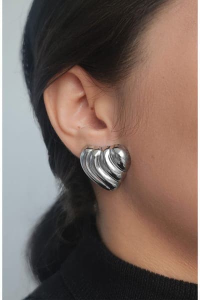 Adornia Statement Heart Stud Earrings 2